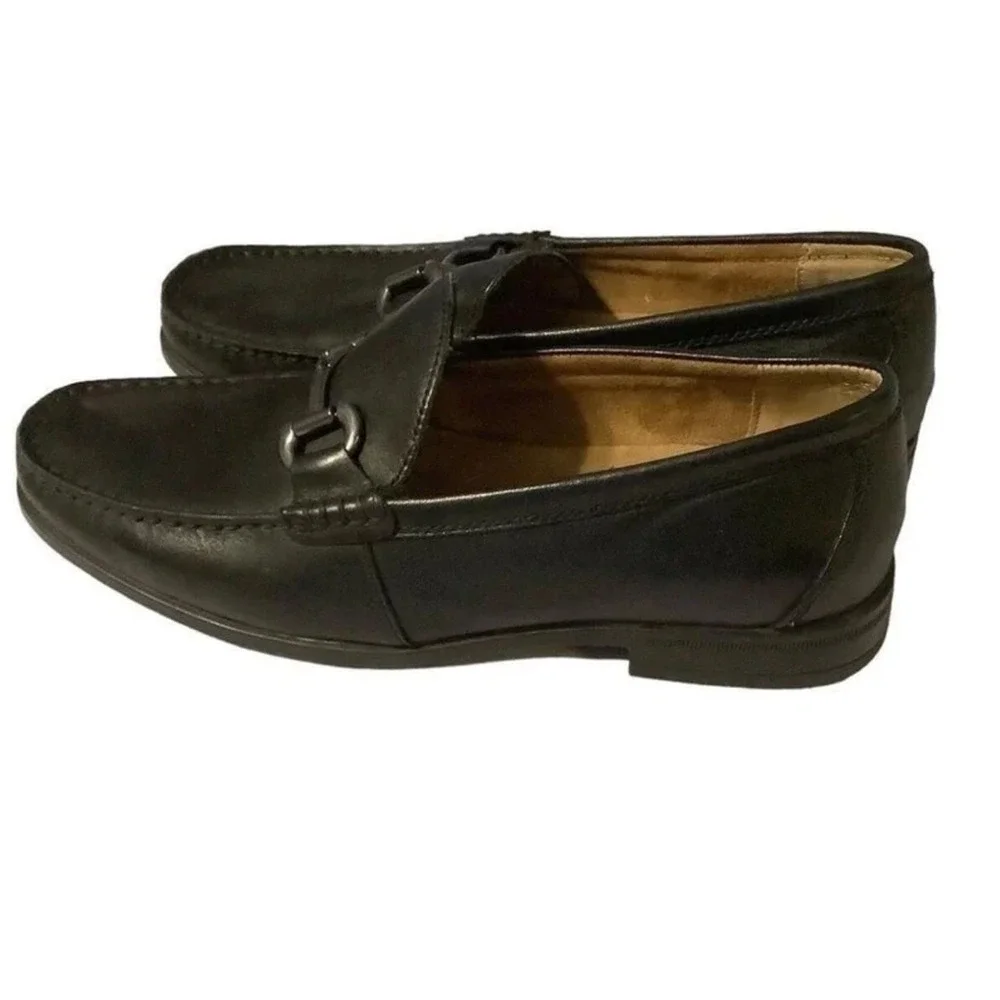 Nunn Bush‎ Men's Black Leather Slip-on Horse Bit Loafers Sz 8.5M (2400-men1)
